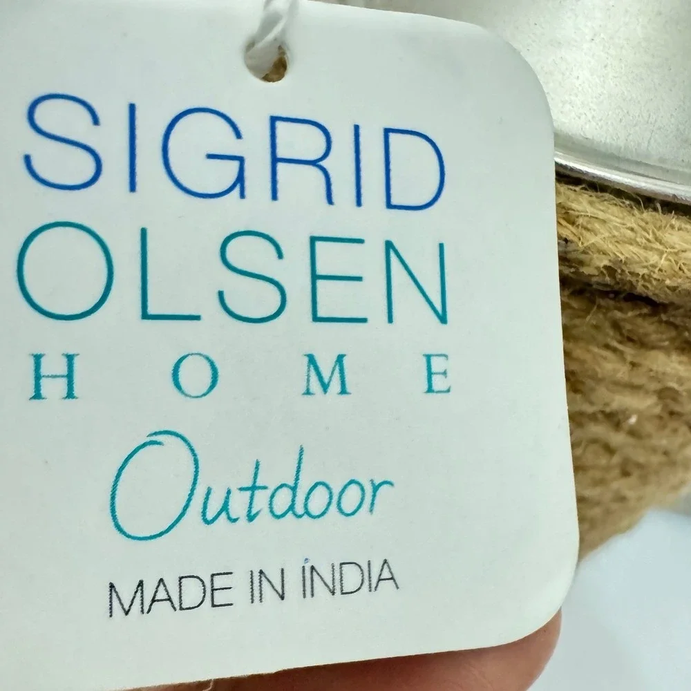 Sigrid Olsen Home Outdoor Jute Wrapped Cocktail Shaker, Ice‎ Bucket 3pc OLDSTOCK